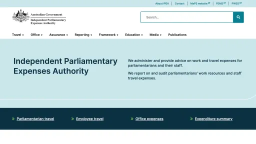 Independent Parliamentary Expenses Authority website screenshot