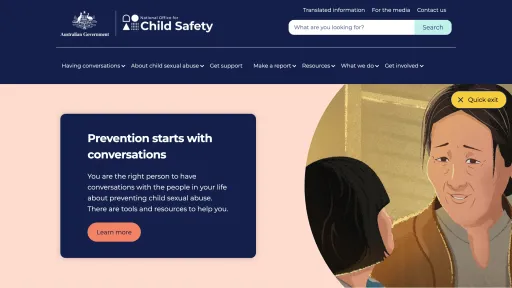 Notional Office for Child Safety website screenshot