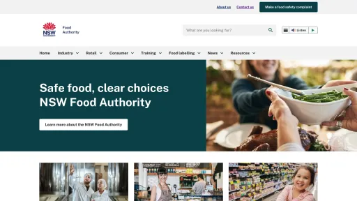 NSW Food Authority website screenshot