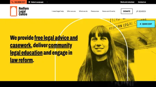 Redfern Legal Centre website screenshot