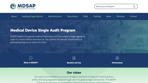 Medical Device Single Audit Program website screenshot